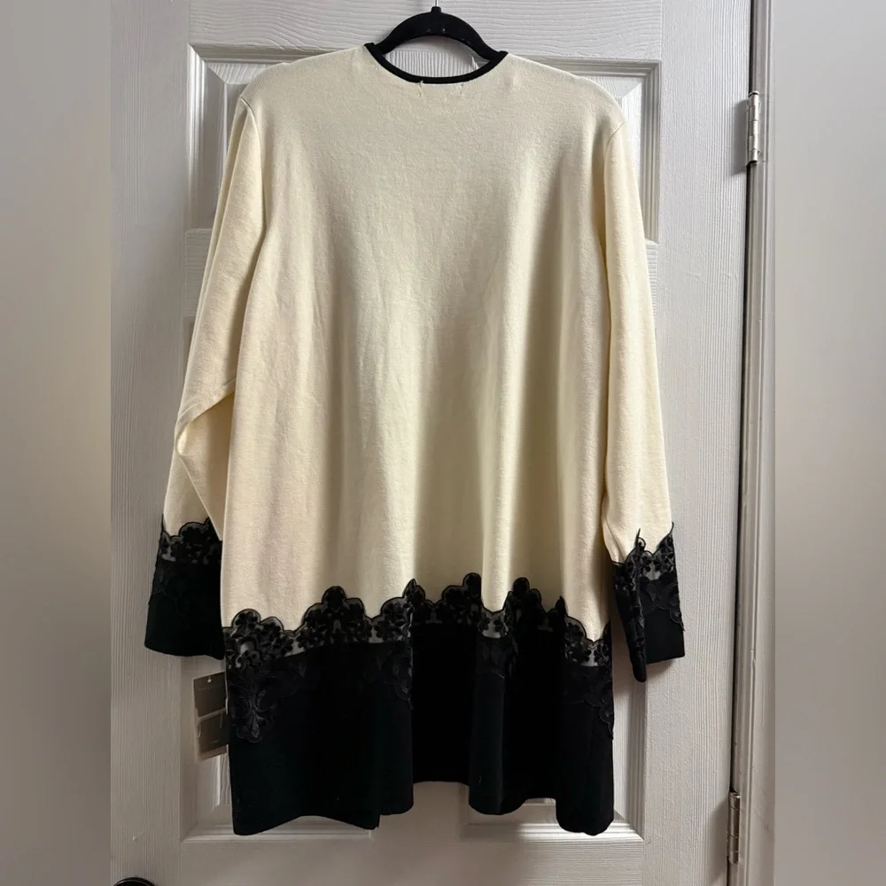 Macy’s Charter Club Open Front Cardigan With Lace Trim Size 3X - Picture 6 of 13